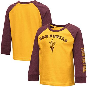 Toddler Colosseum Heathered Gold Arizona State Sun Devils Long Sleeve Raglan T-Shirt