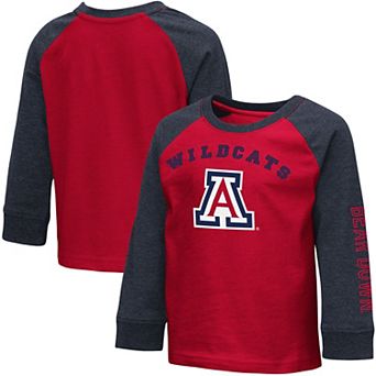 Toddler Colosseum Heathered Red Arizona Wildcats Long Sleeve Raglan T-Shirt