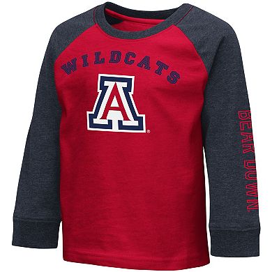 Toddler Colosseum Heathered Red Arizona Wildcats Long Sleeve Raglan T-Shirt