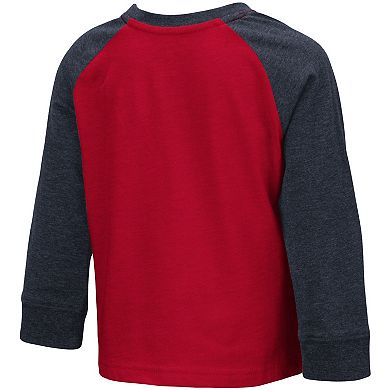 Toddler Colosseum Heathered Red Arizona Wildcats Long Sleeve Raglan T-Shirt