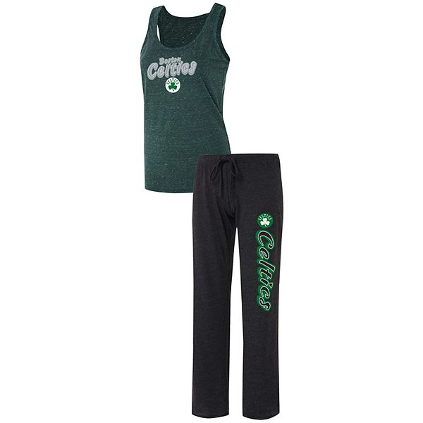 Women's Concepts Sport Black/Kelly Green Boston Celtics Tank Top & Pants  Sleep Set