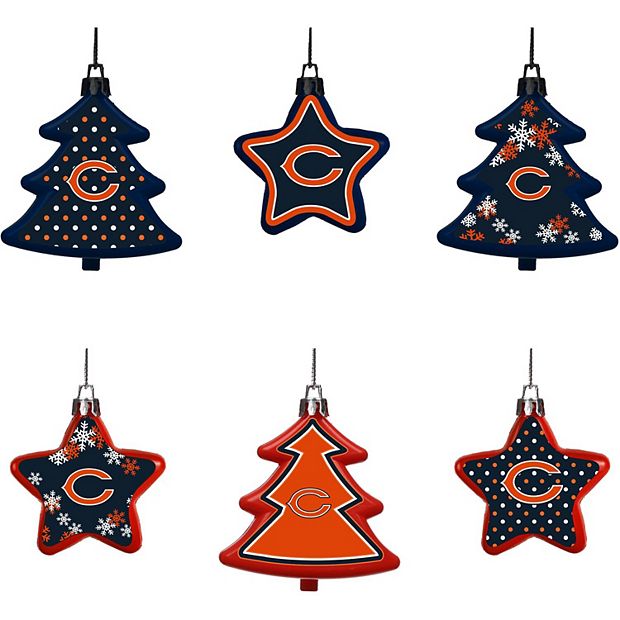 Chicago Bears Six-Pack Shatterproof Tree And Star Ornament Set