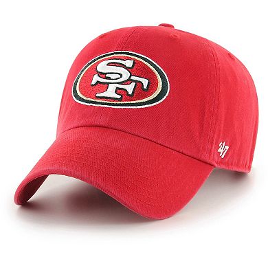 Youth '47 Scarlet San Francisco 49ers Logo Clean Up Adjustable Hat