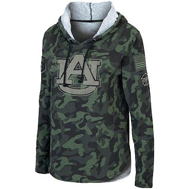 Women's Colosseum Camo Auburn Tigers OHT Military Appreciation Hoodie Long Sleeve T-Shirt