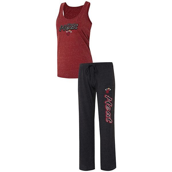 Women's Miami Heat Concepts Sport Black/Red Racerback Tank Top & Pants  Sleep Set