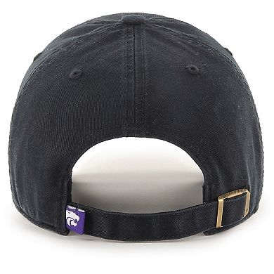 Men's '47 Black Kansas State Wildcats Clean Up Adjustable Hat