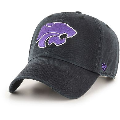 Men's '47 Black Kansas State Wildcats Clean Up Adjustable Hat