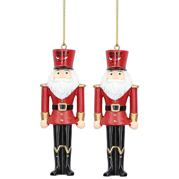 Chicago Bulls 2Pack Santa Nutcracker Ornament Set