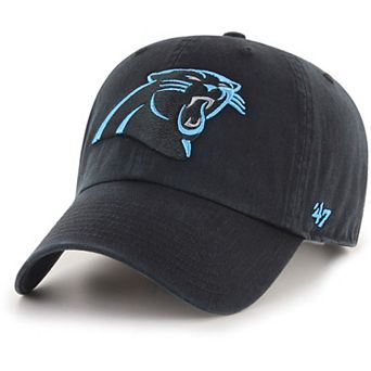 Youth '47 Black Carolina Panthers Logo Clean Up Adjustable Hat