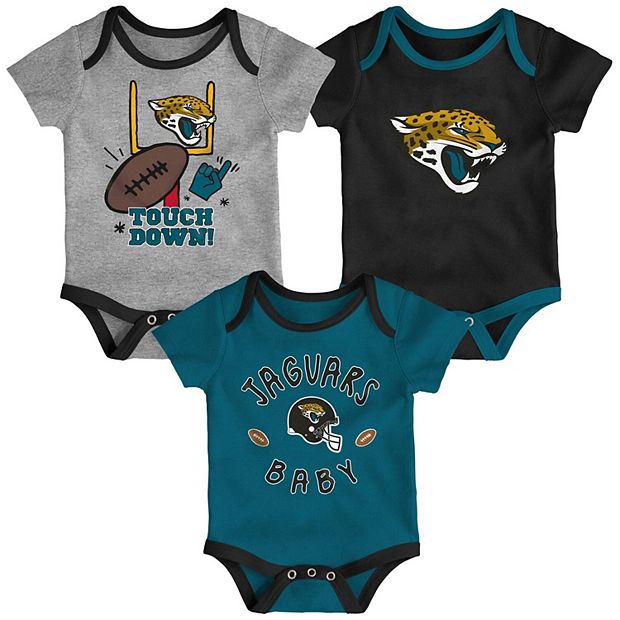 NFL Jacksonville Jaguars Baby Boys Short Sleeve Bodysuit Set, 3-Pack 