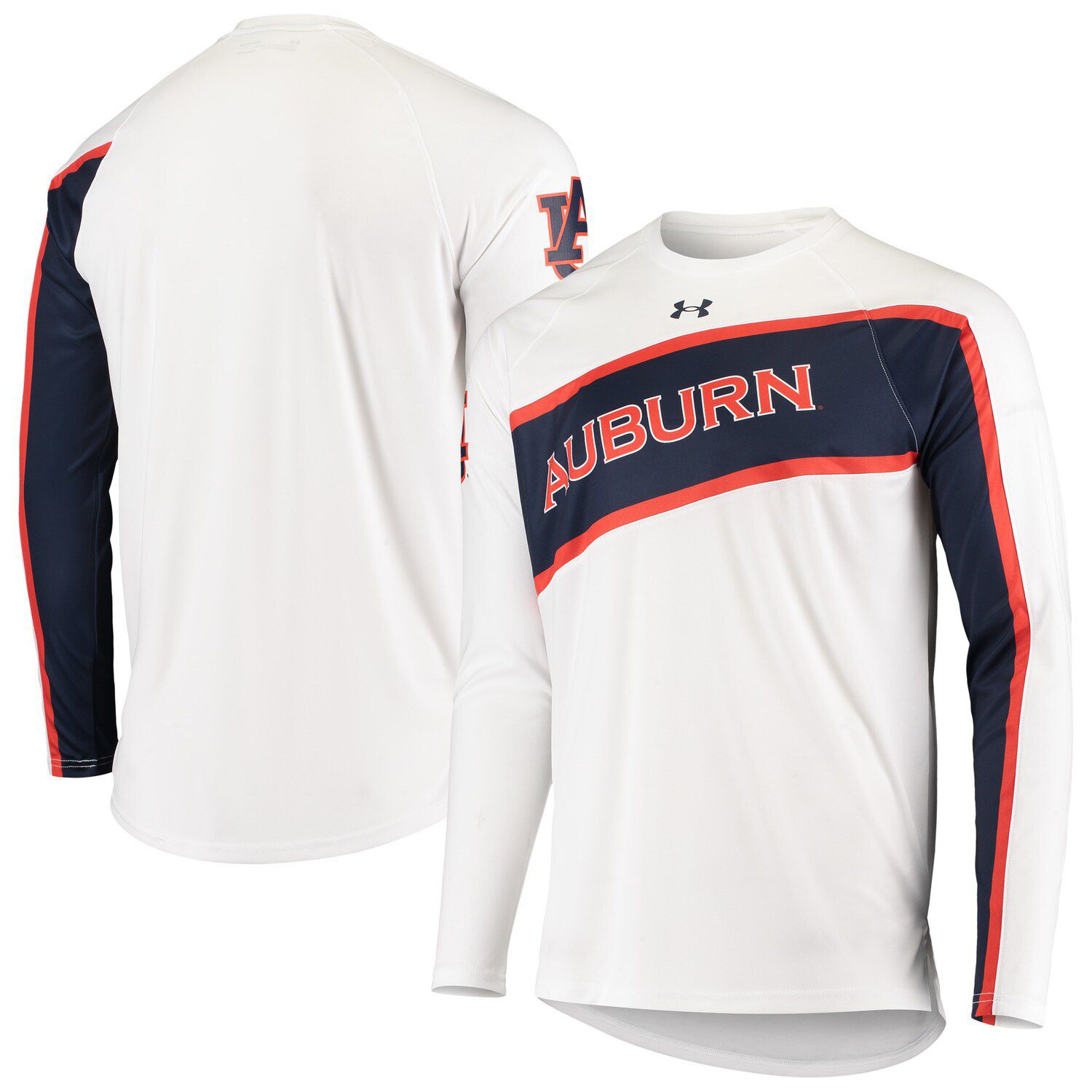 Men's Under Armour Gray Auburn Tigers Baseball Performance Long Sleeve T-Shirt Size: 3XL