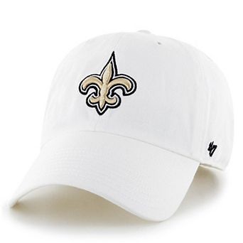 Men's '47 White New Orleans Saints Logo Clean Up Adjustable Hat