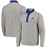 Men's Antigua Royal/Heathered Gray St. Louis Blues Pastime Henley Pullover Sweater