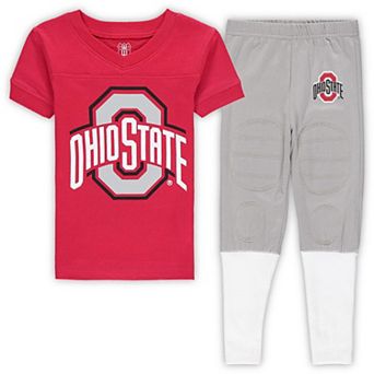 Preschool Wes & Willy Scarlet Ohio State Buckeyes Football Pajama Set