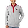 Men's Antigua Red/Heathered Gray Washington Capitals Pastime Henley Pullover Sweater