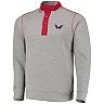 Men's Antigua Red/Heathered Gray Washington Capitals Pastime Henley Pullover Sweater
