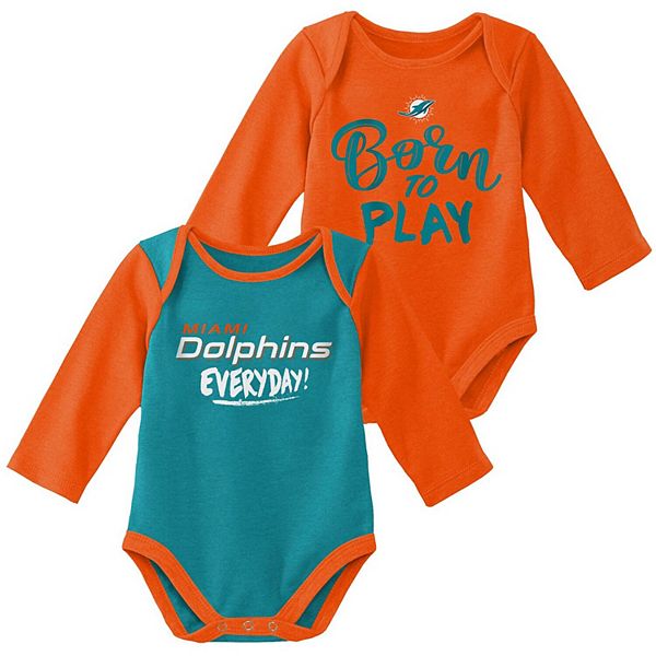 NFL 2-Pack Baby Boys Dolphins Long Sleeve Bodysuits - 3-6mo