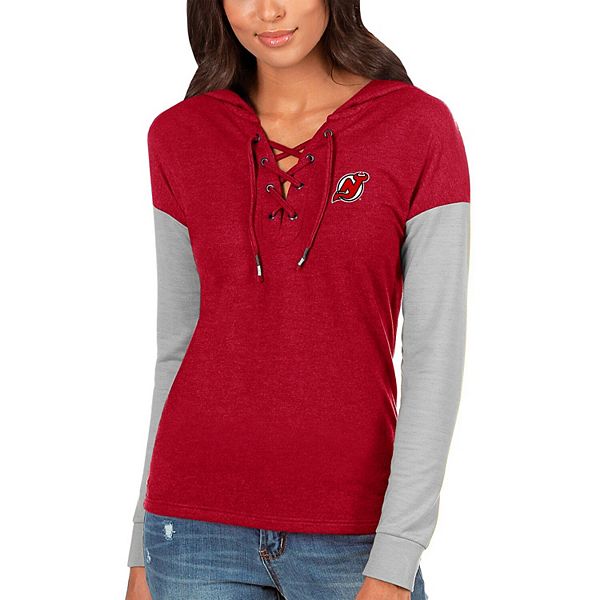 Women's adidas Red New Jersey Devils Contrast Long Sleeve T-Shirt