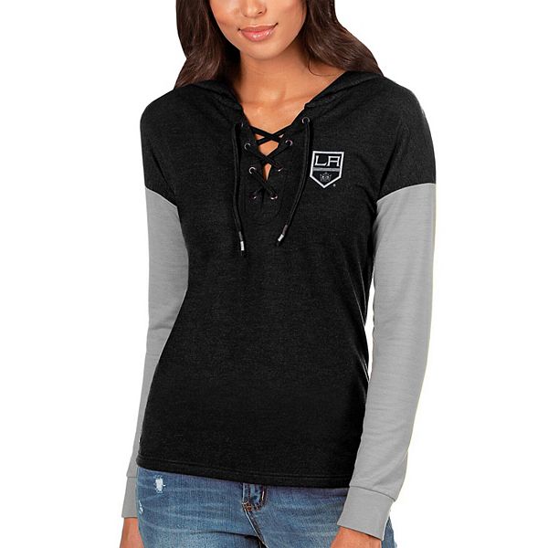 Women's adidas Black Los Angeles Kings Contrast Long Sleeve V-Neck