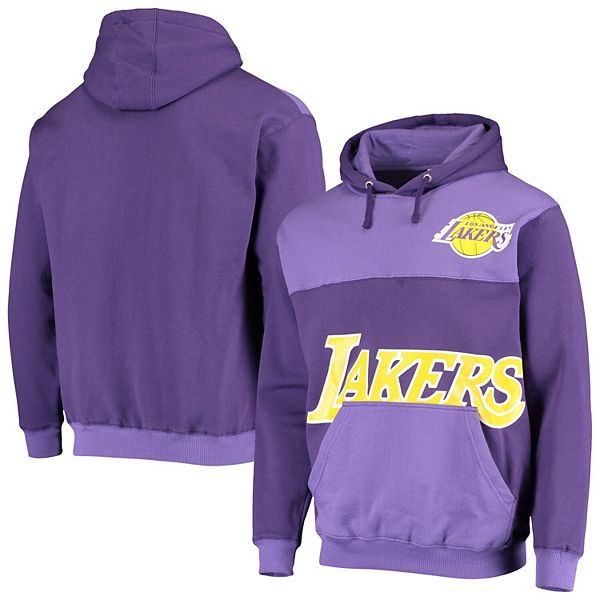 Men's Purple Los Angeles Lakers Tonal Oversized Wordmark Pullover Hoodie