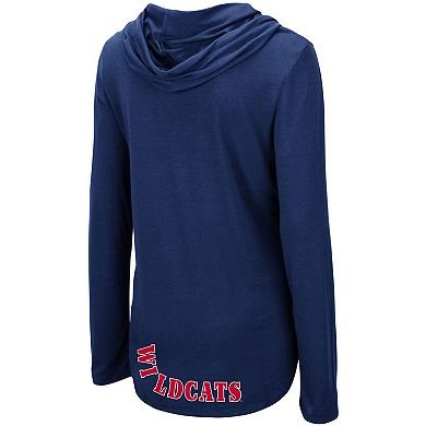 Women's Colosseum Navy Arizona Wildcats My Lover Lightweight Hooded Long Sleeve T-Shirt