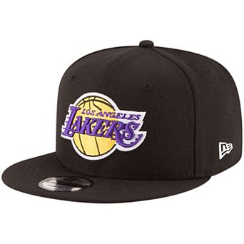 Men's New Era Black Los Angeles Lakers Official Team Color 9FIFTY Adjustable Snapback Hat