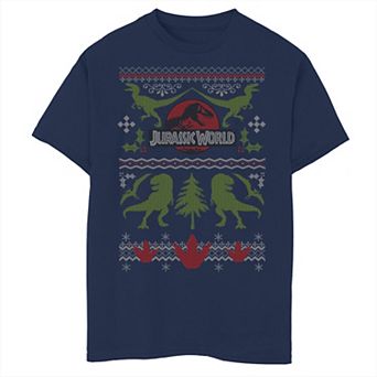 Boys 6-20 Jurassic World Dinosaur Xmas Ugly Sweater Graphic Tee