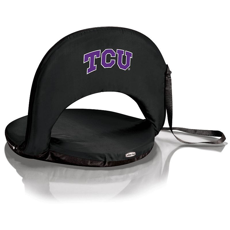 Picnic Time TCU Horned Frogs Oniva Portable Reclining Seat, Black
