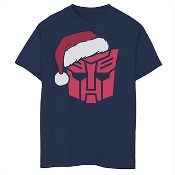 Boys 8-20 Transformers Christmas Autobots Santa Hat Logo Graphic Tee