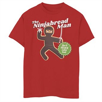 Boys 8-20 The Ninjabread Man You'll Never Catch Him Christmas Graphic Tee