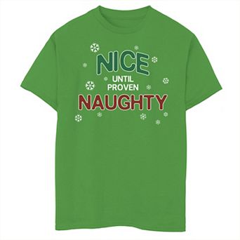 Boys 8-20 Nice Until Proven Naughty Christmas Graphic Tee