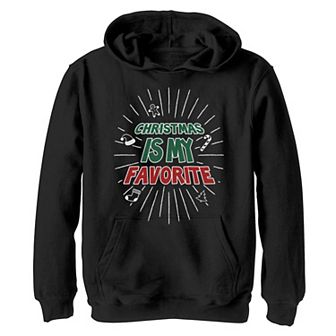 Boys 8-20 Christmas Is My Favorite Text Graphic Fleece Hoodie
