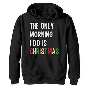 Boys 8-20 The Only Morning I Do Is Christmas Graphic Fleece Hoodie