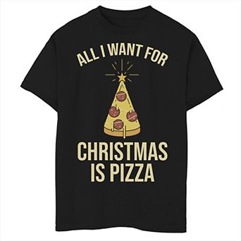 Boys 8-20 All I Want For Christmas Is Pizza Graphic Tee