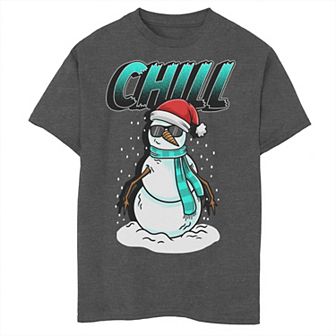 Boys 8-20 Santa Snowman Chill Christmas Graphic Tee