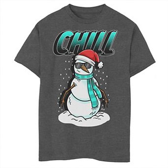 Boys 8-20 Santa Snowman Chill Christmas Graphic Tee