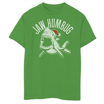 Boys 8-20 Jaw Humbug Christmas Shark Santa Hat Graphic Tee