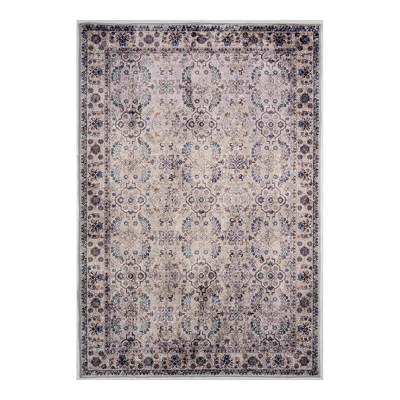 Loomaknoti Damond Faux Fur Area Rug, Beig/Green, 5X7 Ft