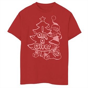 Boys 8-20 I Am A Giver Santa Claus Christmas Tree Vintage Graphic Tee