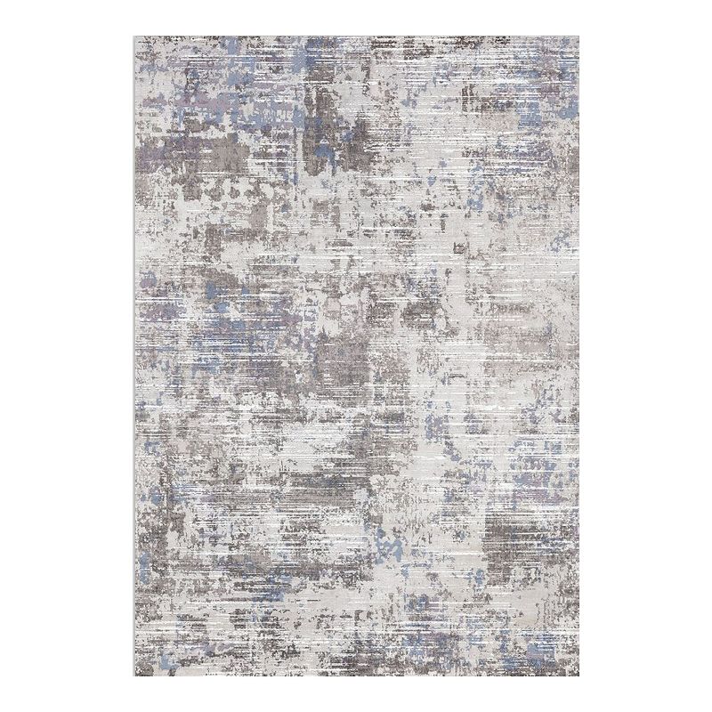 Loomaknoti Damarion Faux Fur Area Rug, Grey, 5X7 Ft