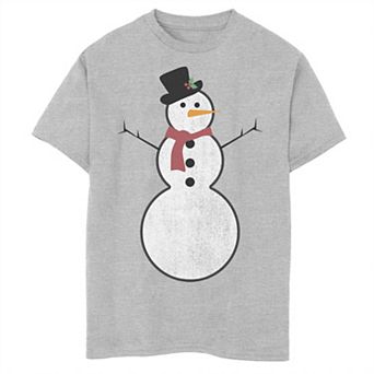 Boys 8-20 Simple Snowman Christmas Holiday Graphic Tee