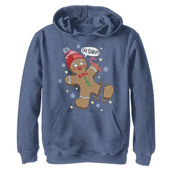 Boys 8-20 Gingerbread Man Oh Snap Christmas Graphic Fleece Hoodie