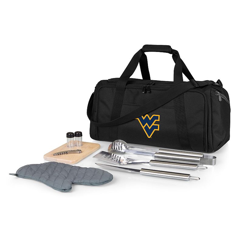 Picnic Time West Virginia Mountaineers BBQ Grill Set & Cooler, Black