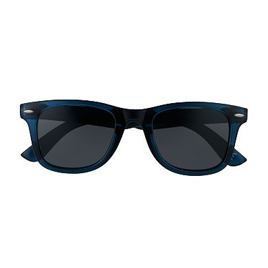 Men's Apt. 9® 56mm Crystal Frame & Smoke Lens Wayfarer Sunglasses