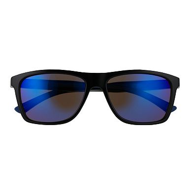 Men's Apt. 9® Black Rubberized Frame & Blue Lens Wayfarer Sunglasses