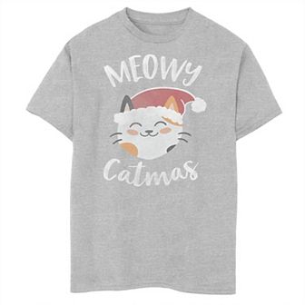 Boys 8-20 Fifth Sun Santa Cat Chritmas Text Graphic Tee
