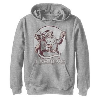 Boys 8-20 Santa Clause I Believe Christmas Graphic Fleece Hoodie