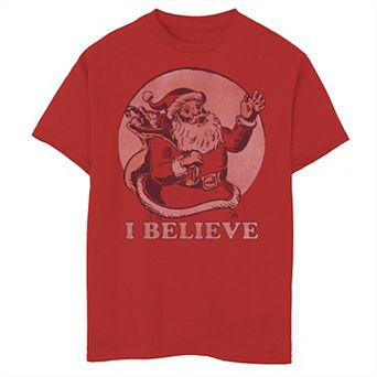 Boys 8-20 Santa Clause I Believe Christmas Graphic Tee