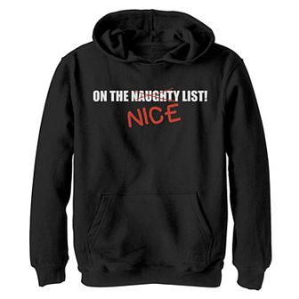 Boys 8-20 On The NICE List Christmas Graphic Fleece Hoodie