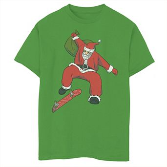 Boys 8-20 Santa Claus Skater Claus Christmas Graphic Tee
